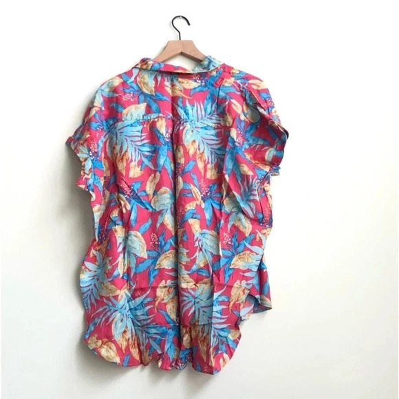 New J Mclaughlin Alondra Blouse Mini Norwich Leaves button
down collared top - Picture 5 of 10